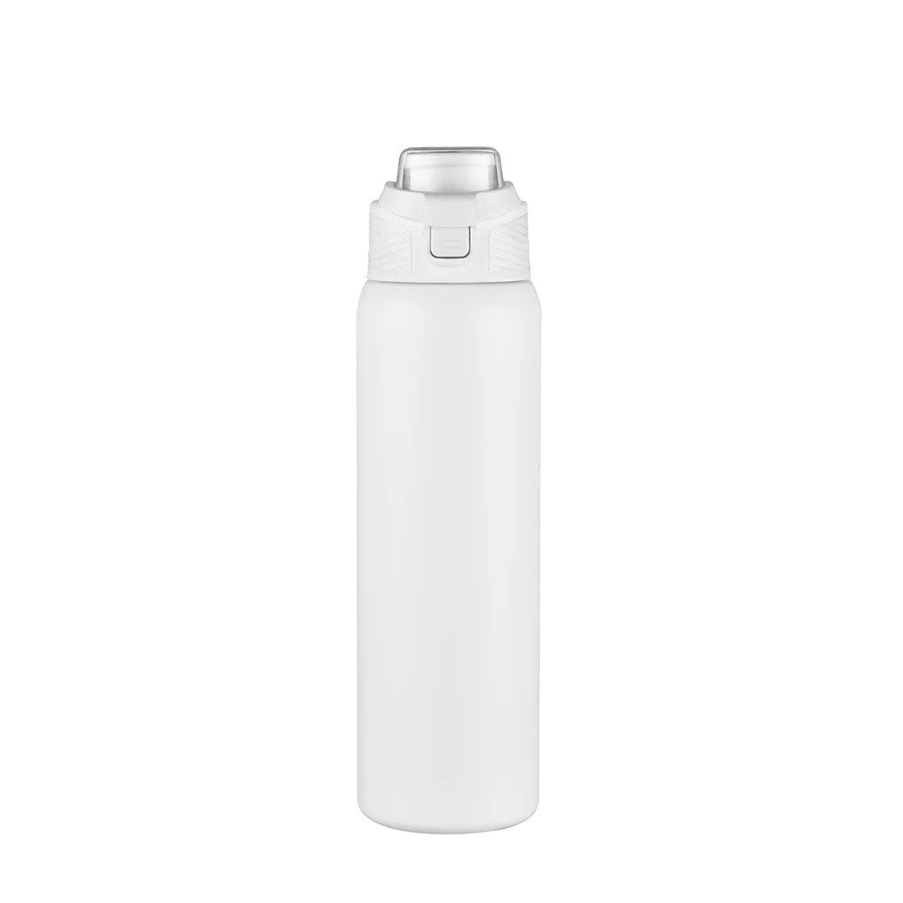 Front customization side of the Custom Branding Water Bottle with Spout Lid 28 oz in White 