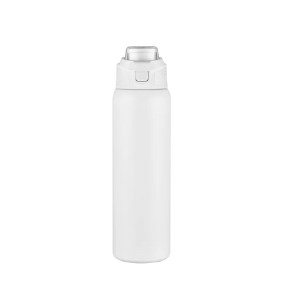 Front customization side of the Custom Branding Water Bottle with Spout Lid 28 oz in White 