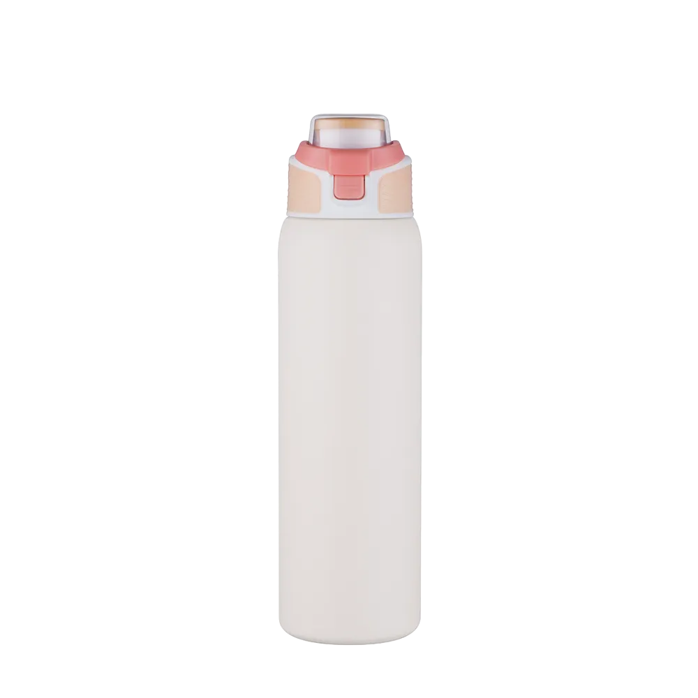 Back customization side of the Custom Branding Water Bottle with Spout Lid 28 oz in Cream 