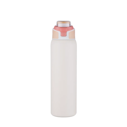 Back customization side of the Custom Branding Water Bottle with Spout Lid 28 oz in Cream 