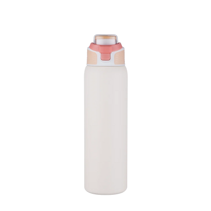 Front customization side of the Custom Branding Water Bottle with Spout Lid 28 oz in Cream 