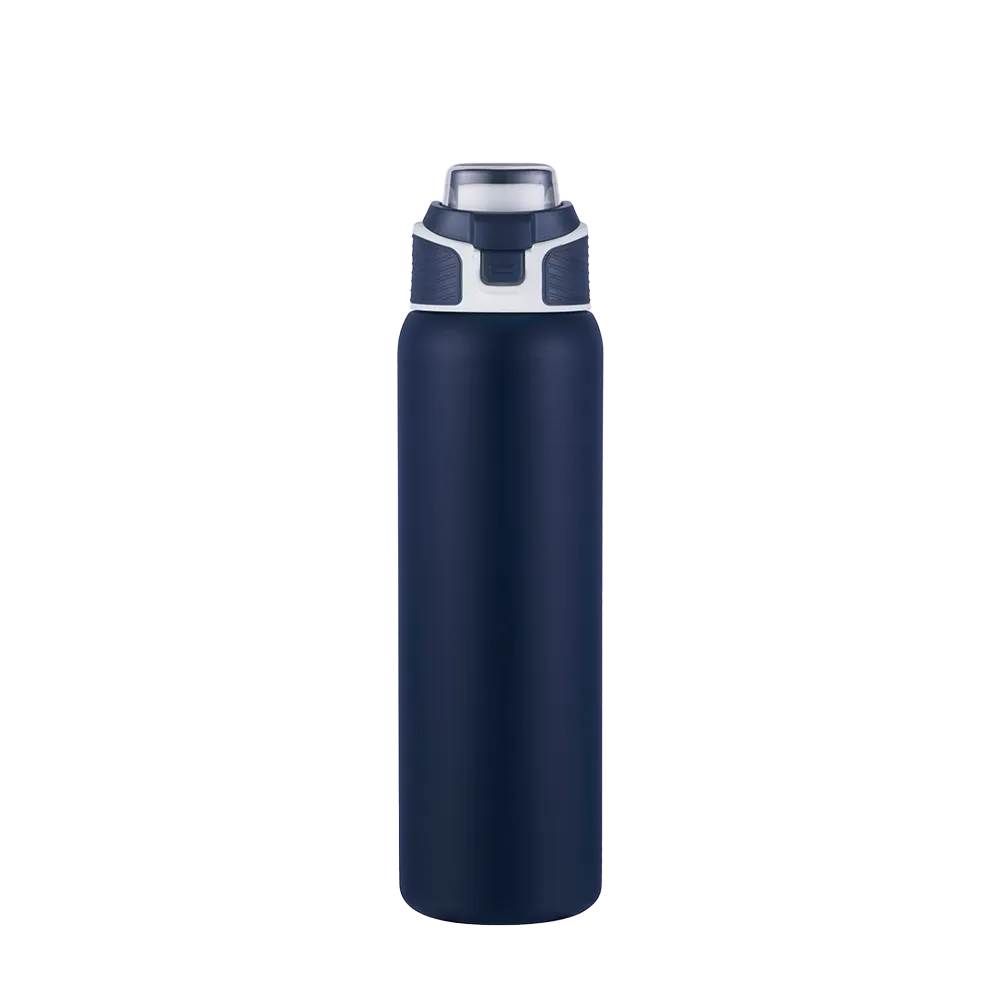 Back customization side of the Custom Branding Water Bottle with Spout Lid 28 oz in Navy 