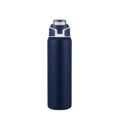 Back customization side of the Custom Branding Water Bottle with Spout Lid 28 oz in Navy 
