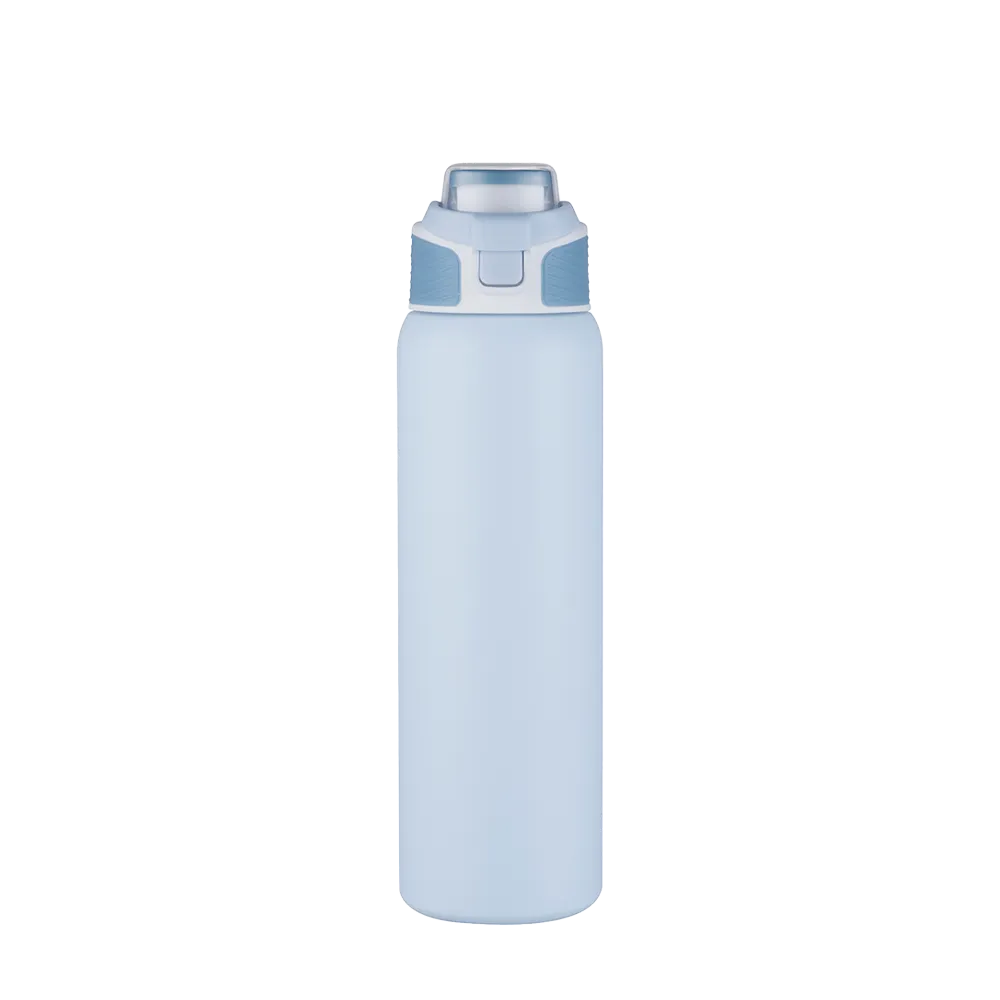 Back customization side of the Custom Branding Water Bottle with Spout Lid 28 oz in Light Blue 