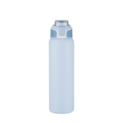 Back customization side of the Custom Branding Water Bottle with Spout Lid 28 oz in Light Blue 
