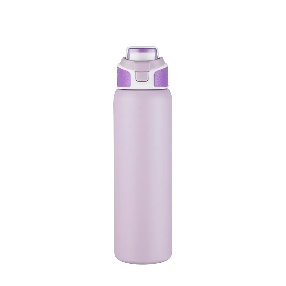 Back customization side of the Custom Branding Water Bottle with Spout Lid 28 oz in Purple 