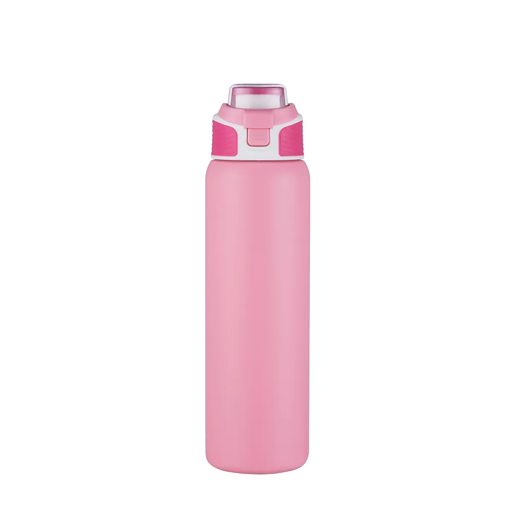 Back customization side of the Custom Branding Water Bottle with Spout Lid 28 oz in Pink 
