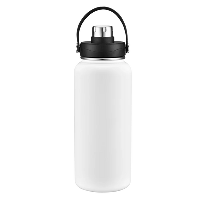 Front customization side of the Custom Branding Water Bottle 34 oz in White 