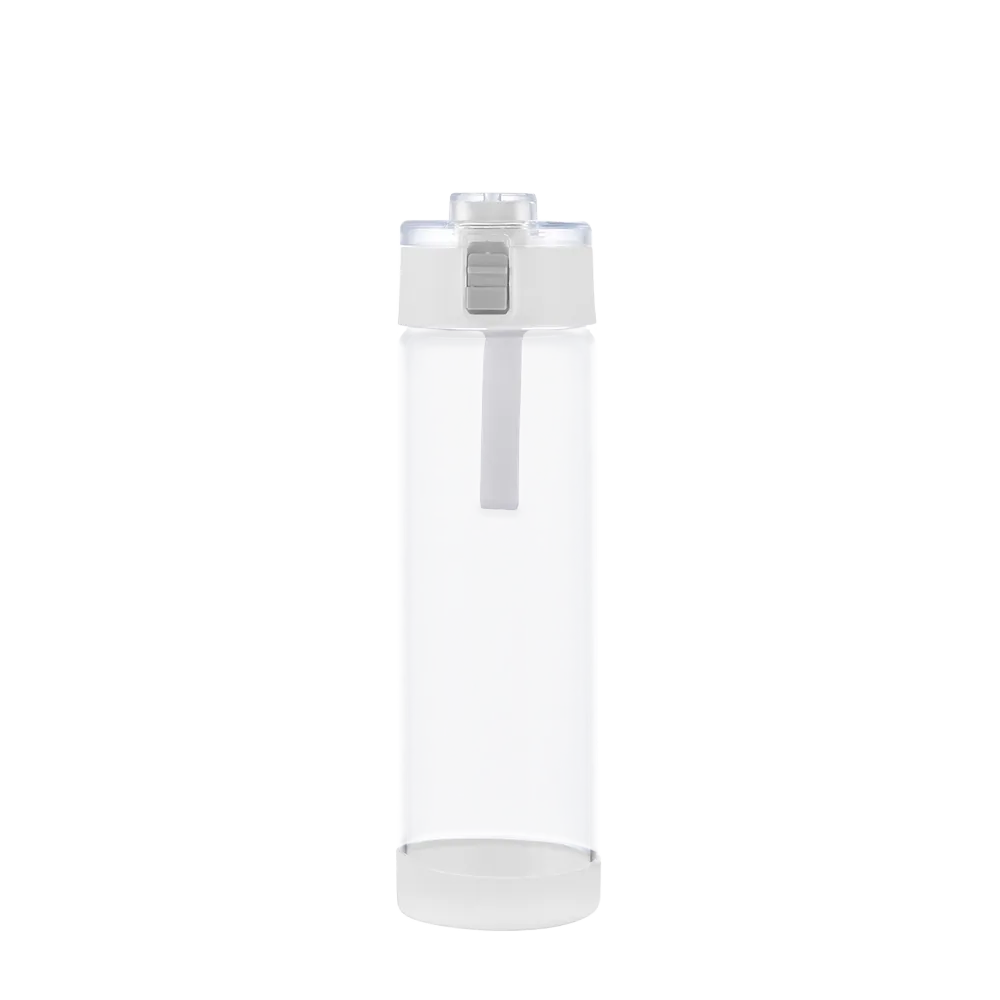 Back customization side of the Custom Branding Glass Water Bottle with Spout Lid 22 oz in White 
