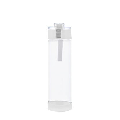 Front customization side of the Custom Branding Glass Water Bottle with Spout Lid 22 oz in White 