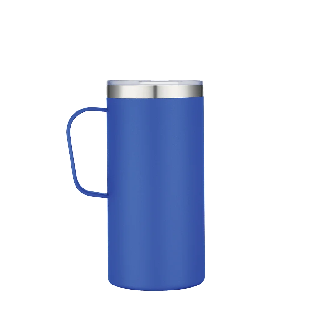 Front customization side of the Custom Branding Mug 20 oz in Frosted Blue 