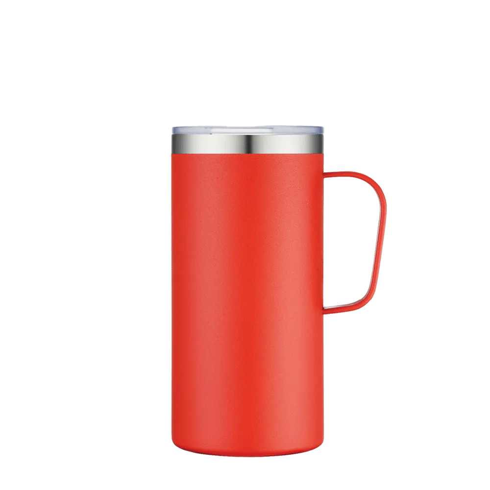 Back customization side of the Custom Branding Mug 20 oz in Frosted Red 