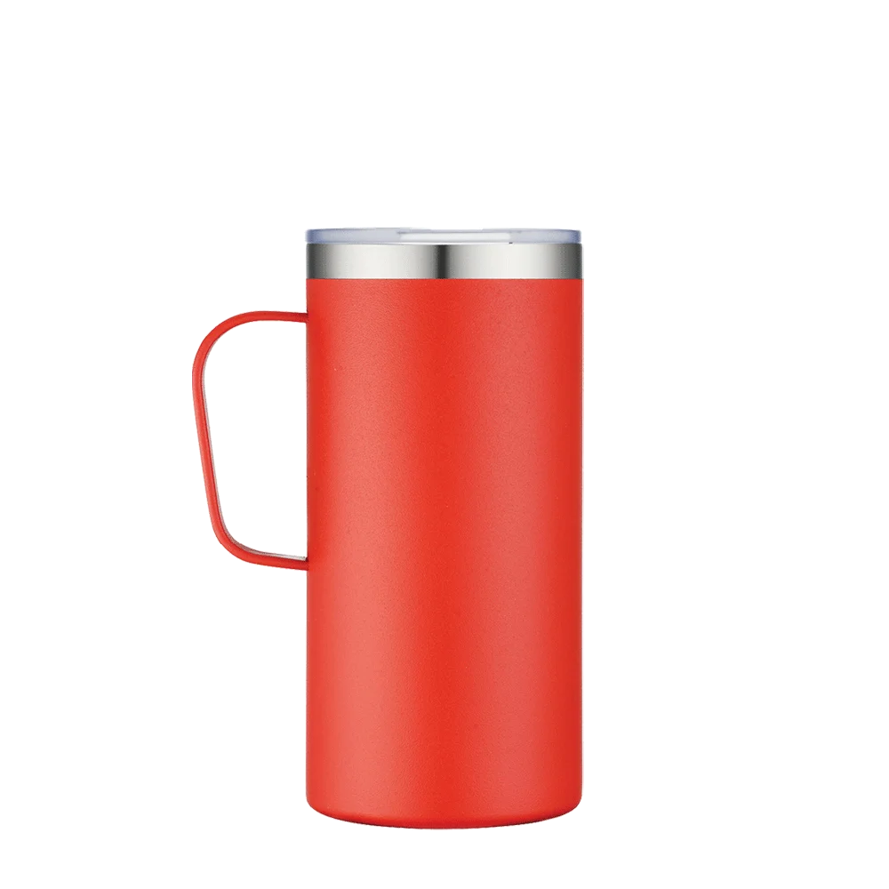 Front customization side of the Custom Branding Mug 20 oz in Frosted Red 