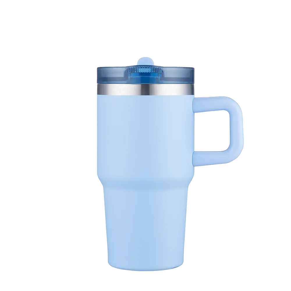 Custom Branding 20 oz Handle Mug with Straw Lid 