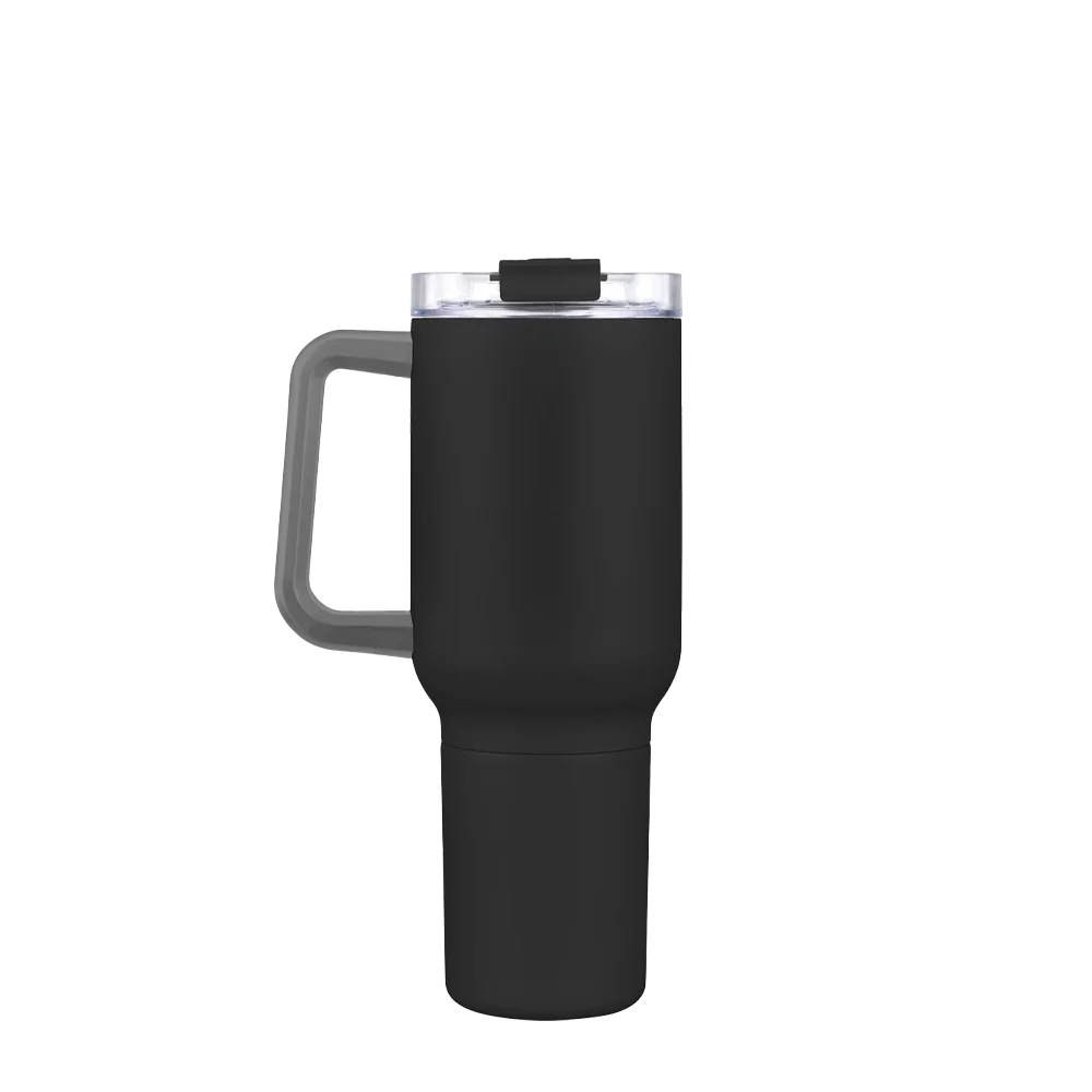Front customization side of the Custom Branding Travel Mug 21 oz in Matte Black 