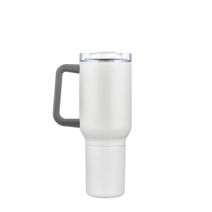 Front customization side of the Custom Branding Travel Mug 21 oz in Matte White 