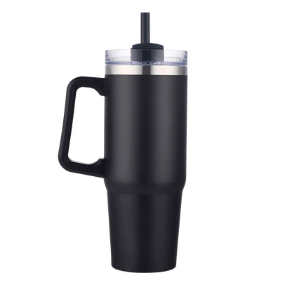 Front customization side of the Custom Branding Double Wall Vacuum Mug 30 oz in Matte Black 