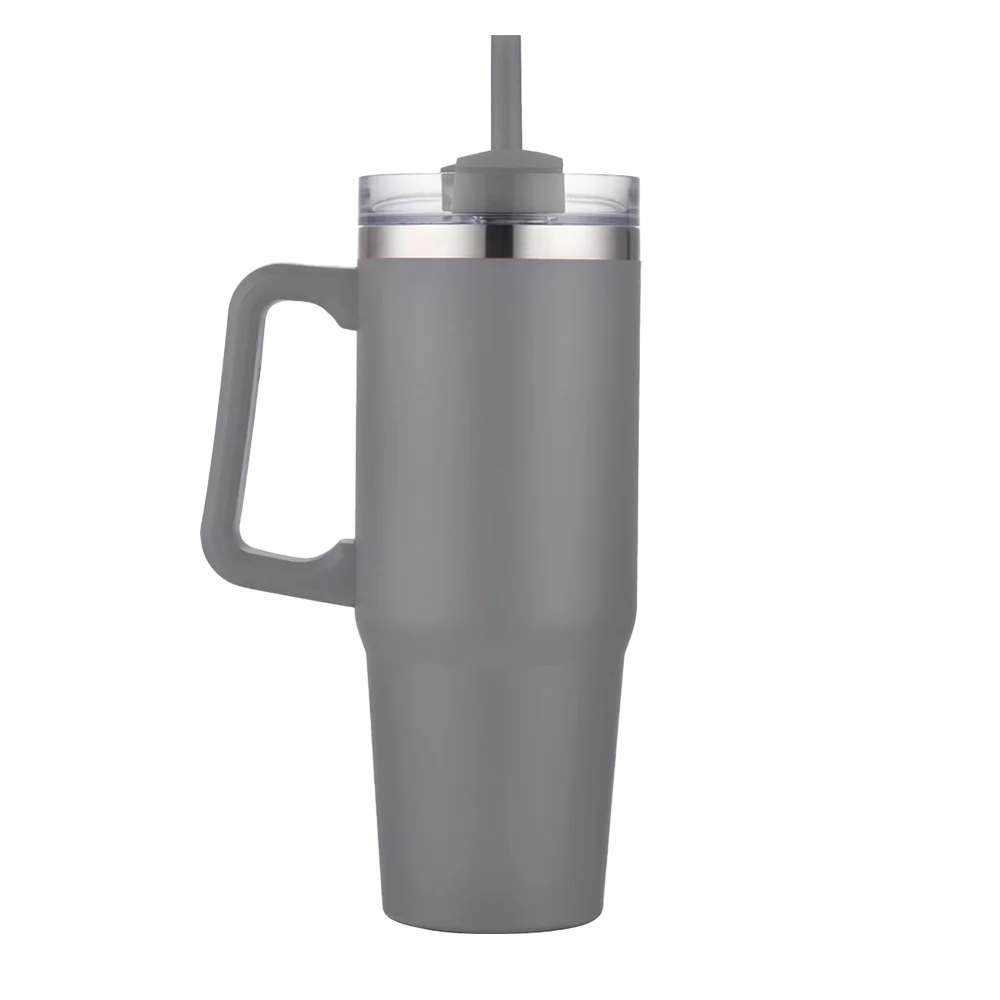 Front customization side of the Custom Branding Double Wall Vacuum Mug 30 oz in Matte Grey 