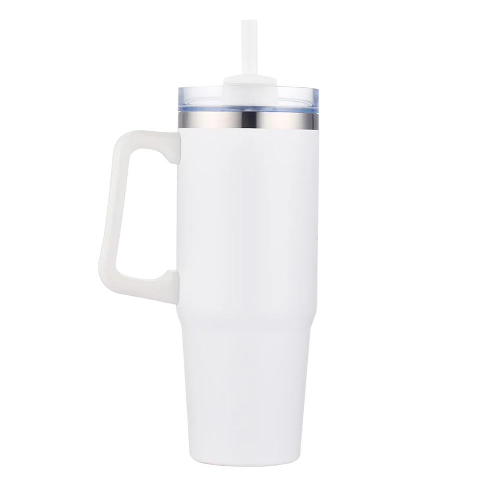 Front customization side of the Custom Branding Double Wall Vacuum Mug 30 oz in Matte White 