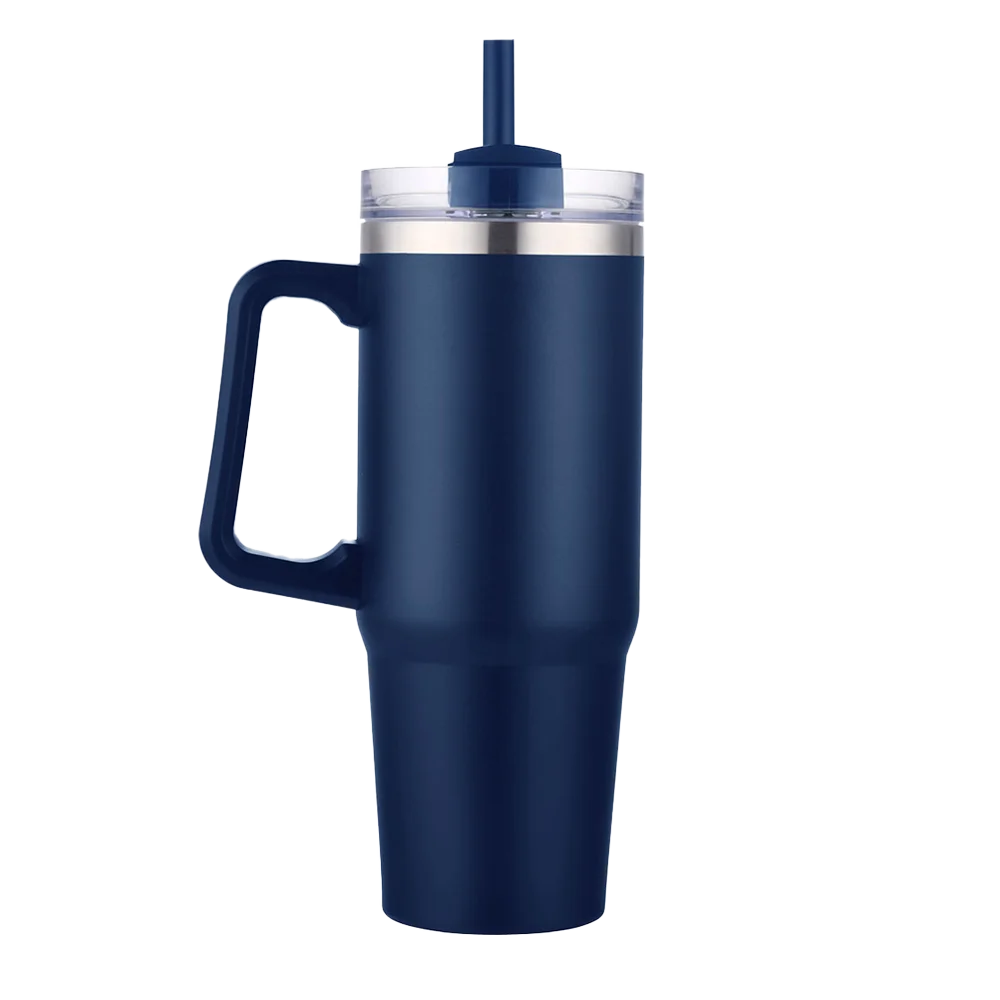 Front customization side of the Custom Branding Double Wall Vacuum Mug 30 oz in Matte Navy 