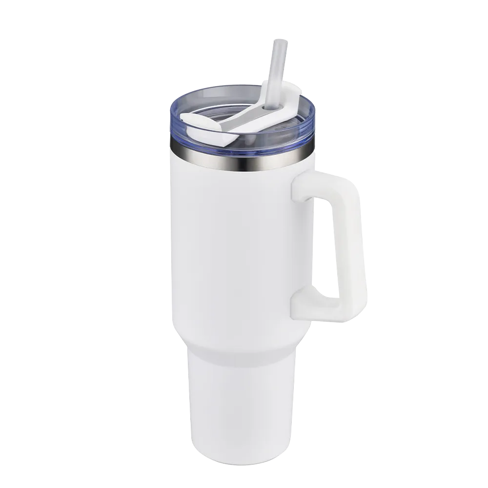 Custom Branding Handle Tumbler 40 oz in White 