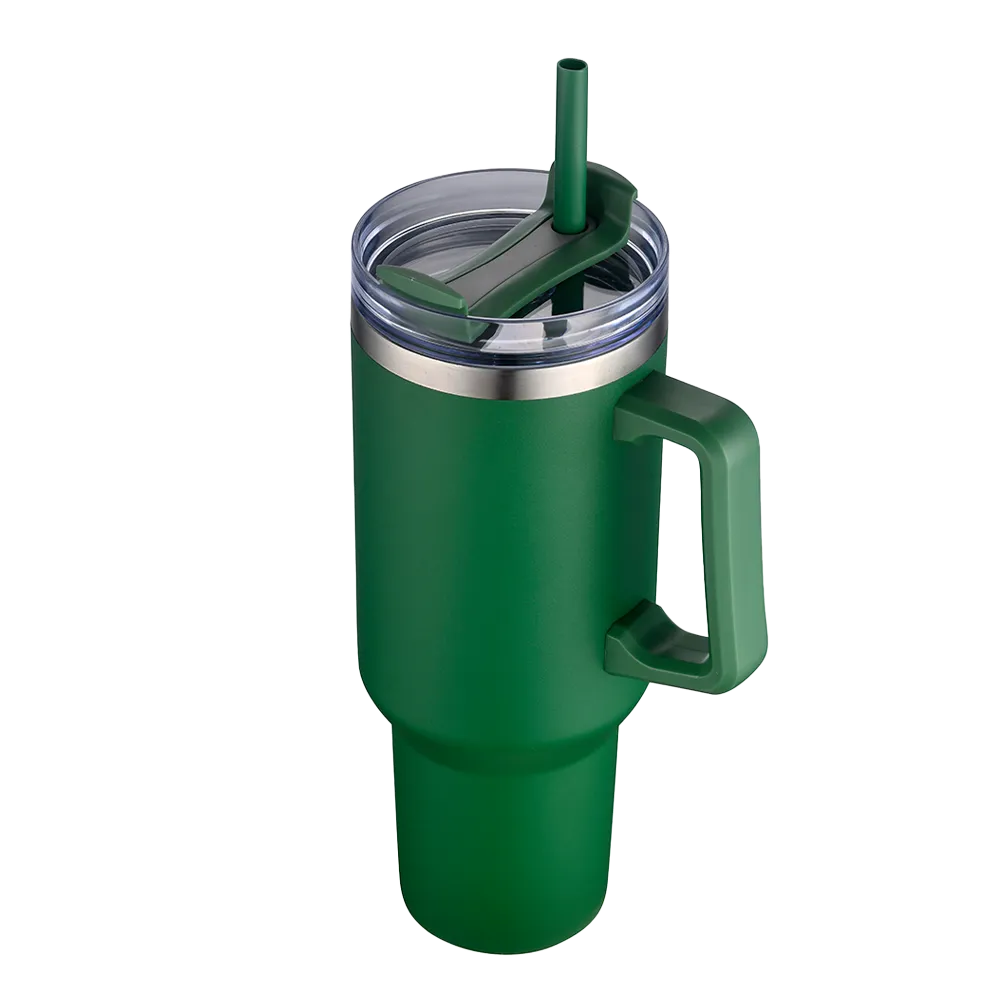 Custom Branding Handle Tumbler 40 oz in Green 