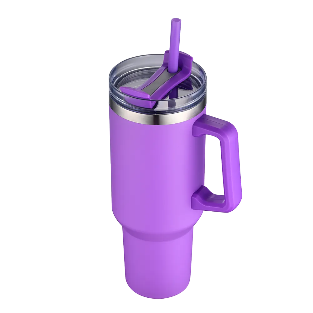Custom Branding Handle Tumbler 40 oz in Purple 
