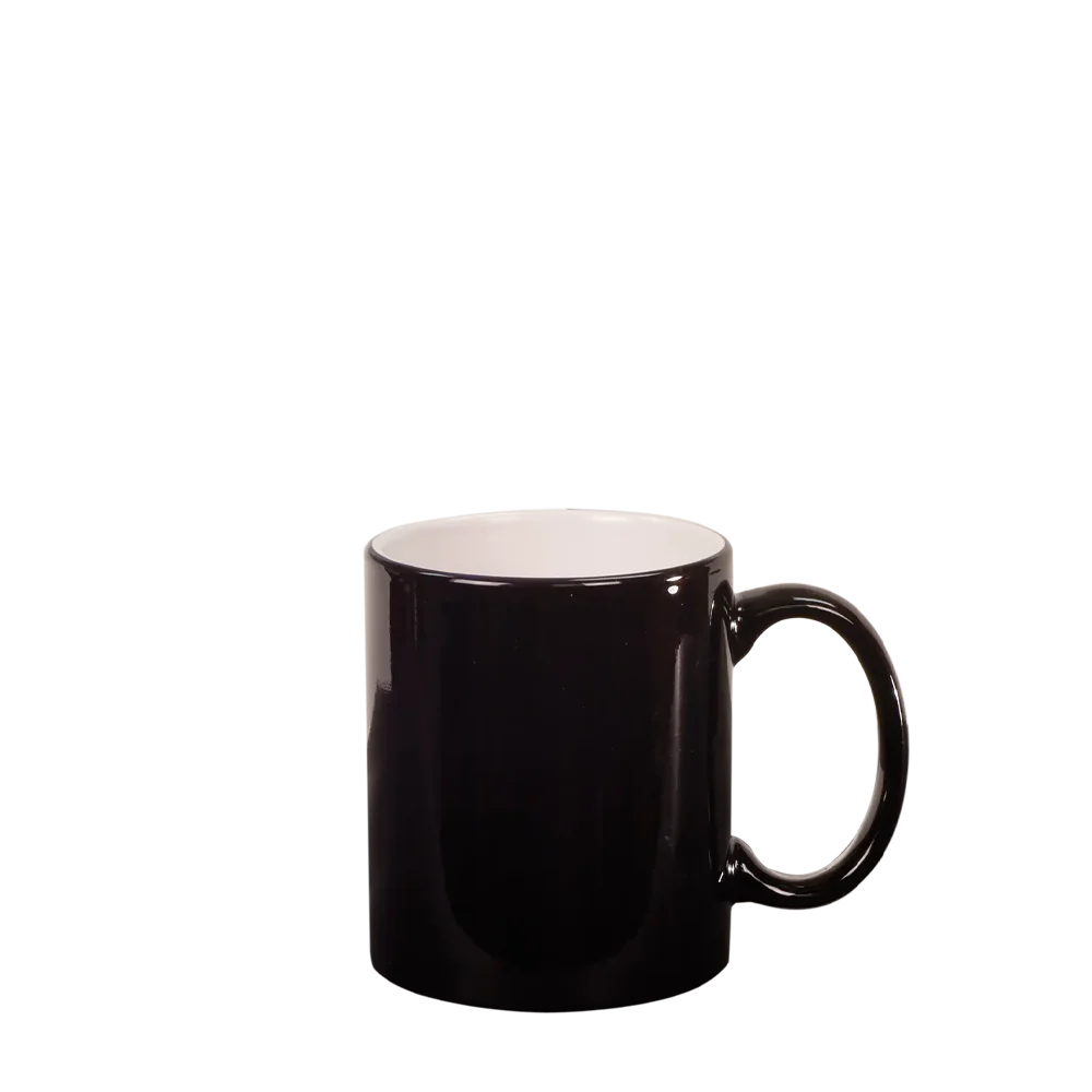 Back customization side of the Custom Branding Round Mug 11 oz in Black 