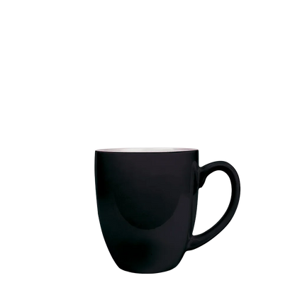 Back customization side of the Custom Branding Ceramic Bistro Mug 16oz in Black 