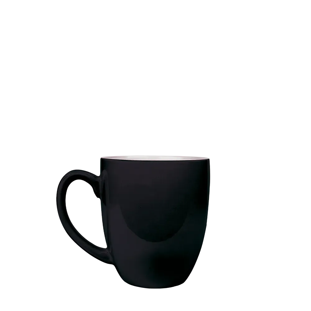 Front customization side of the Custom Branding Ceramic Bistro Mug 16oz in Black 