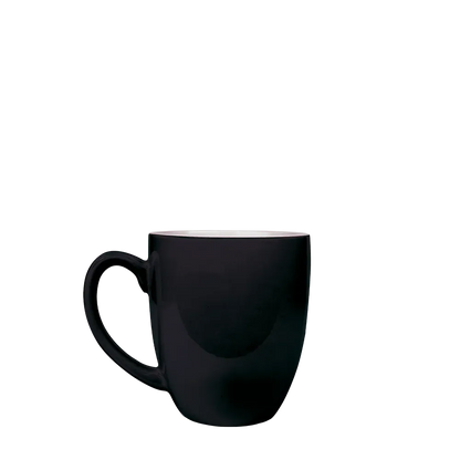 Front customization side of the Custom Branding Ceramic Bistro Mug 16oz in Black 