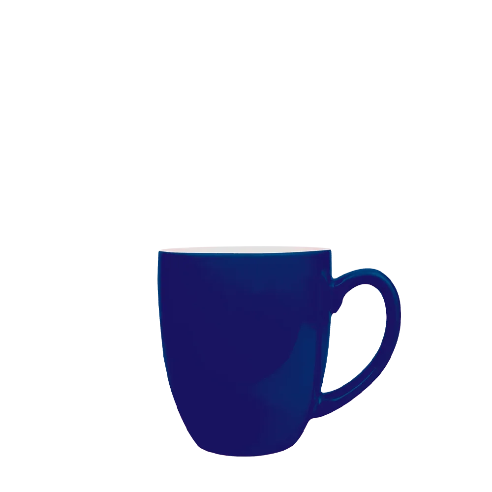 Back customization side of the Custom Branding Ceramic Bistro Mug 16oz in Blue 