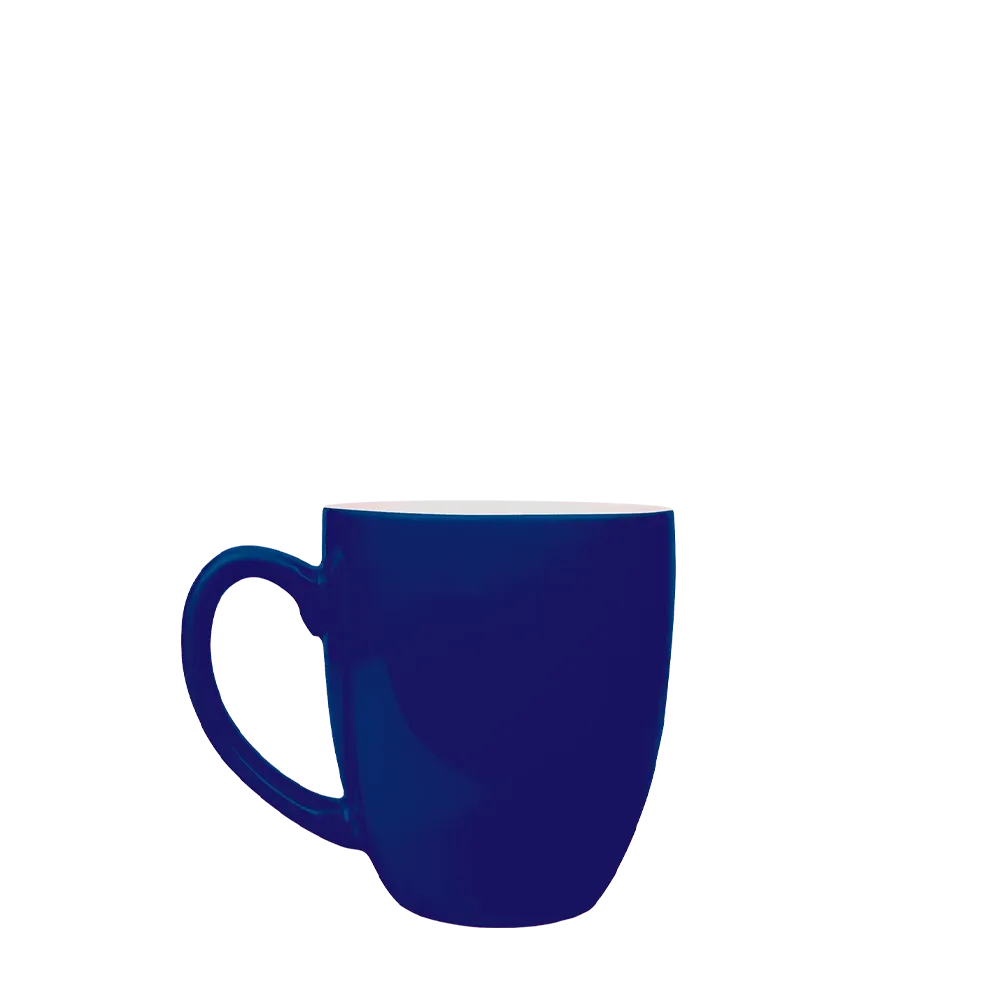 Front customization side of the Custom Branding Ceramic Bistro Mug 16oz in Blue 