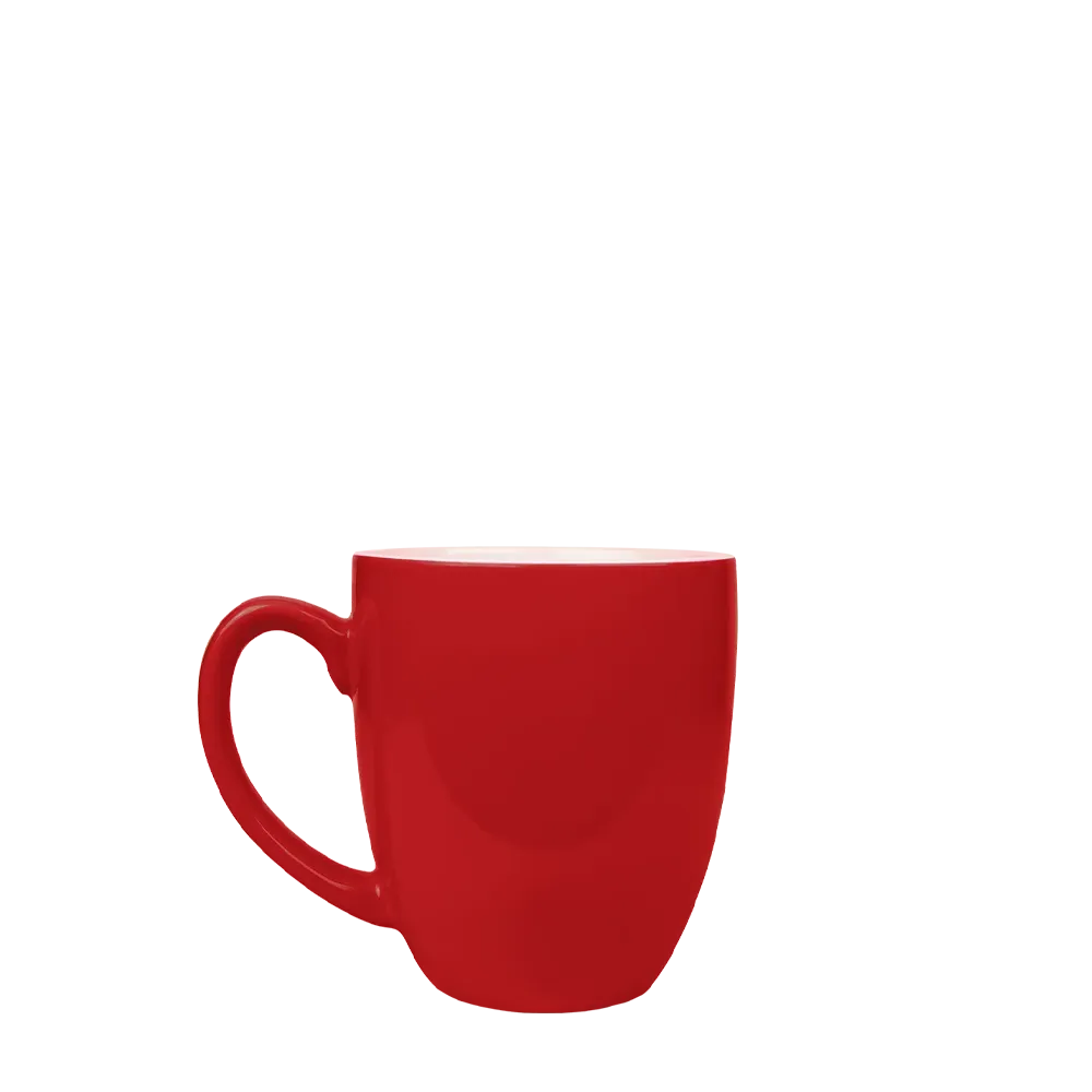 Front customization side of the Custom Branding Ceramic Bistro Mug 16oz in Red 