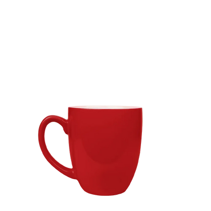 Front customization side of the Custom Branding Ceramic Bistro Mug 16oz in Red 