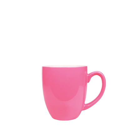 Back customization side of the Custom Branding Ceramic Bistro Mug 16oz in Pink 