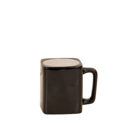 Back customization side of the Custom Branding Square Mug 8 oz in Black 
