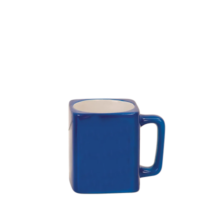 Back customization side of the Custom Branding Square Mug 8 oz in Blue 
