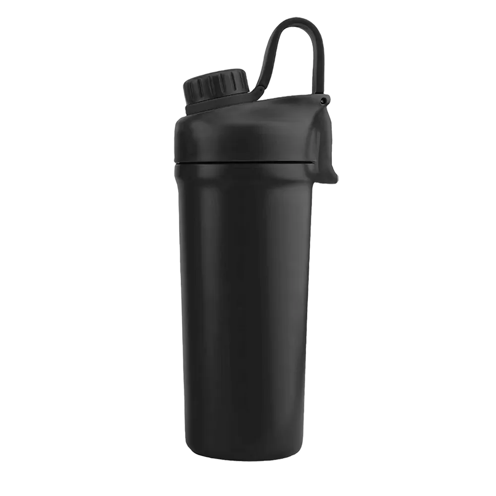 Back customization side of the Custom Branding Double Wall Ice Shaker 26 oz in Matte Black 