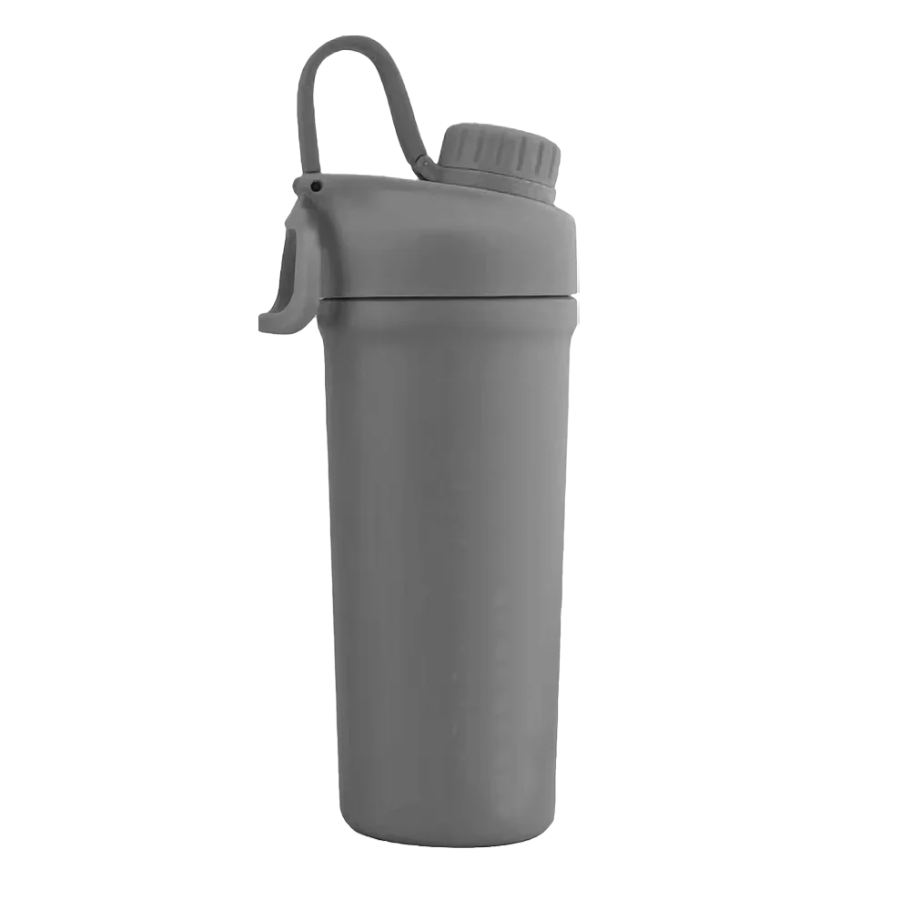 Front customization side of the Custom Branding Double Wall Ice Shaker 26 oz in Matte Grey 