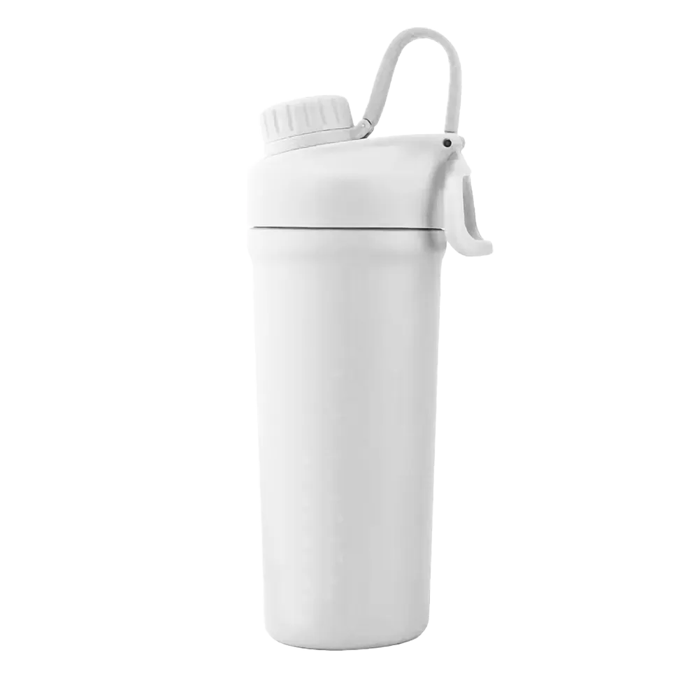 Back customization side of the Custom Branding Double Wall Ice Shaker 26 oz in Matte White 