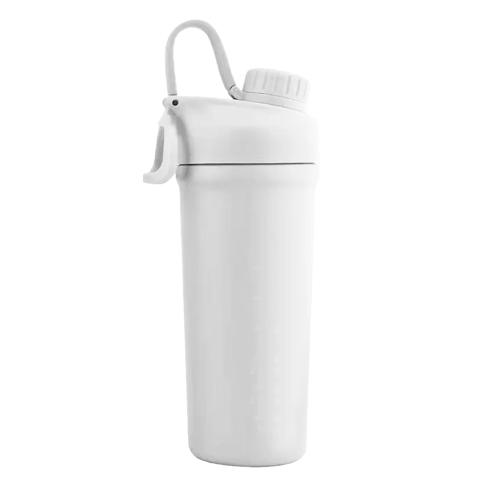 Front customization side of the Custom Branding Double Wall Ice Shaker 26 oz in Matte White 