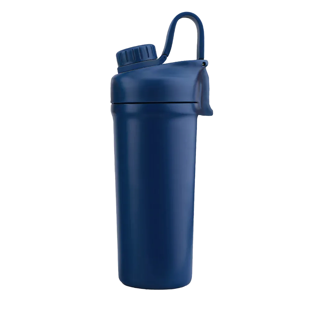 Back customization side of the Custom Branding Double Wall Ice Shaker 26 oz in Matte Navy 