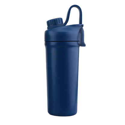 Back customization side of the Custom Branding Double Wall Ice Shaker 26 oz in Matte Navy 