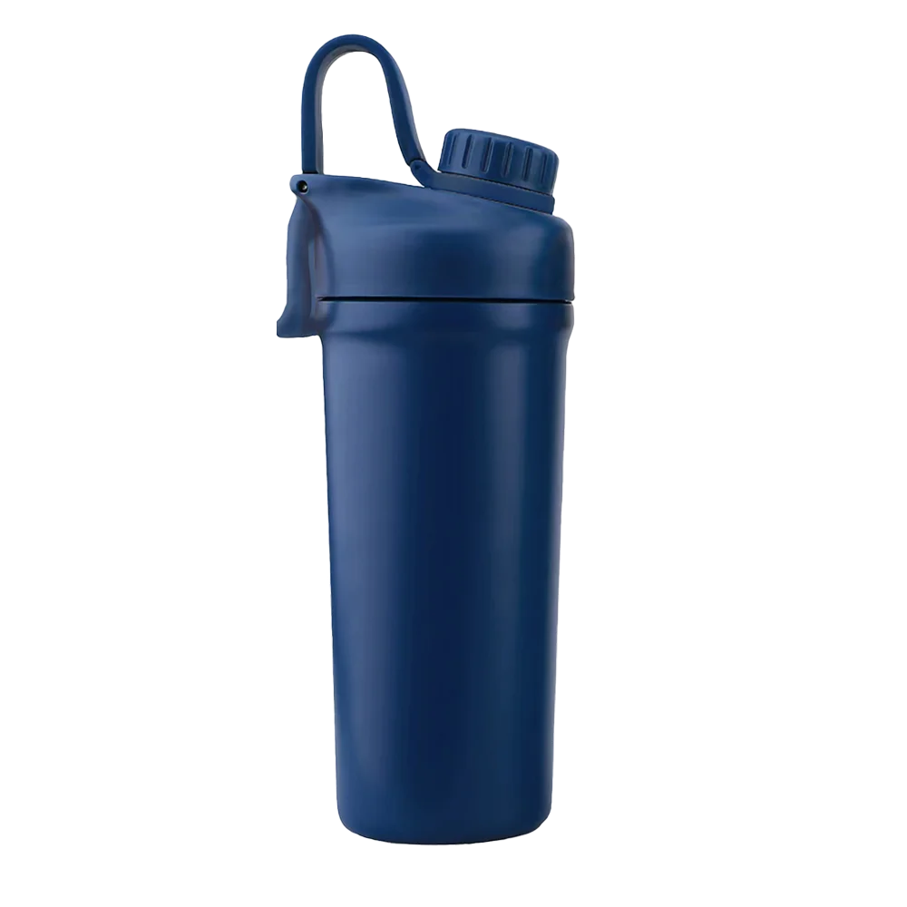Front customization side of the Custom Branding Double Wall Ice Shaker 26 oz in Matte Navy 