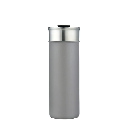 Back customization side of the Custom Branding Vacuum Insulated Tall Bottle 18 oz in Frosted Gray 