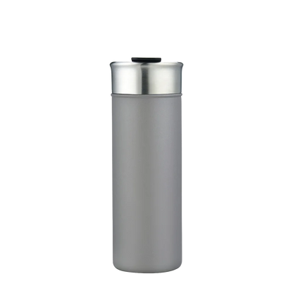Front customization side of the Custom Branding Vacuum Insulated Tall Bottle 18 oz in Frosted Gray 