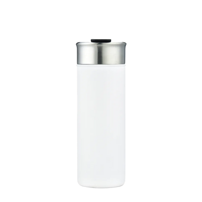 Back customization side of the Custom Branding Vacuum Insulated Tall Bottle 18 oz in Frosted White 