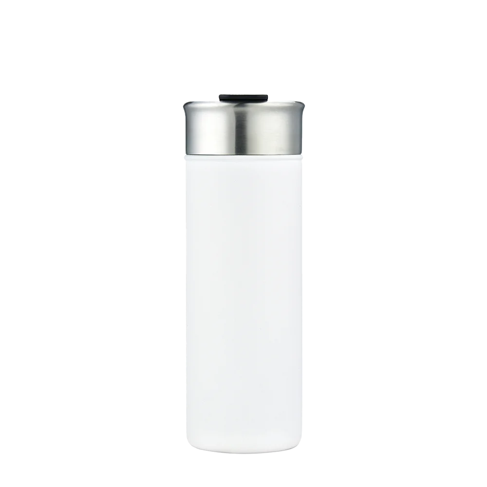 Front customization side of the Custom Branding Vacuum Insulated Tall Bottle 18 oz in Frosted White 