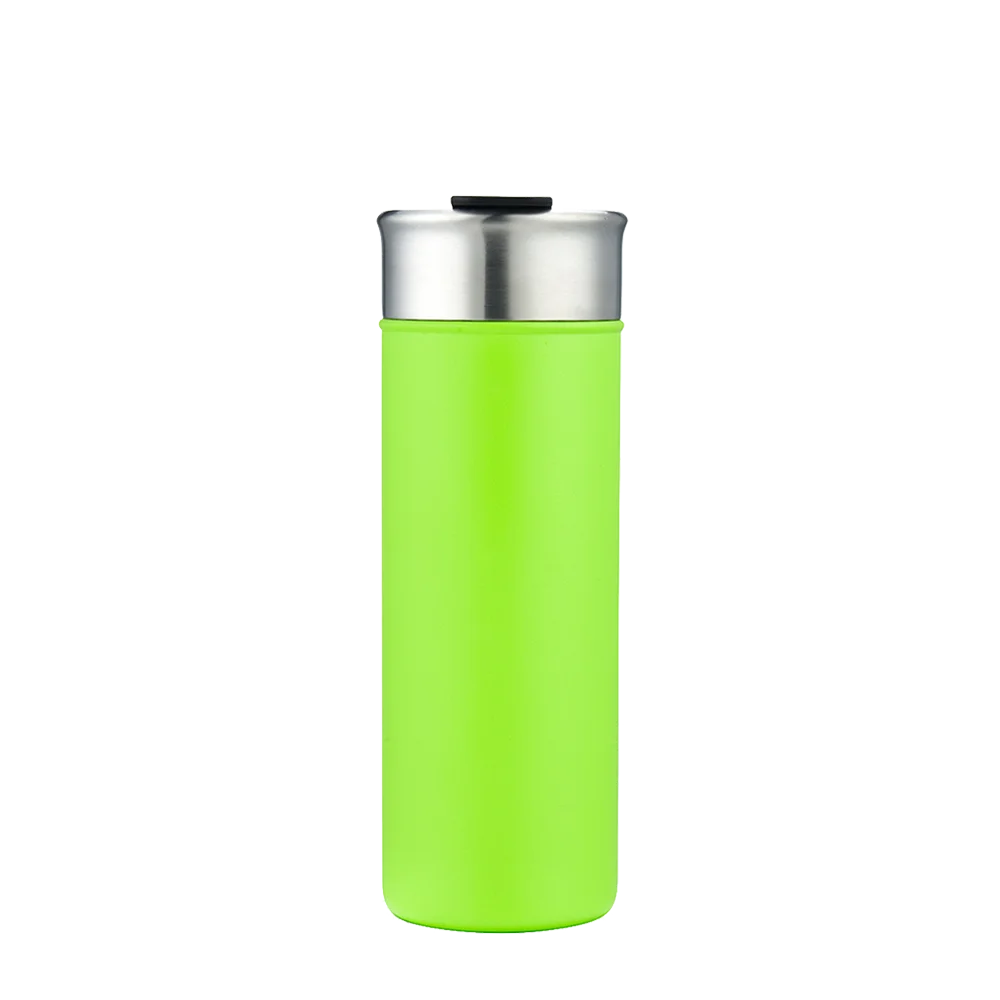 Front customization side of the Custom Branding Vacuum Insulated Tall Bottle 18 oz in Frosted Green 